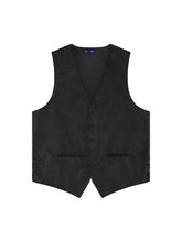 Load image into Gallery viewer, Wave Jacquard Tuxedo Vest (#132V) - Black and Tie Set