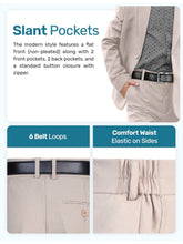 Load image into Gallery viewer, S.H. Churchill & Co. Boy's Comfort Waist Dress Pants and Belt-Khaki