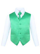 Load image into Gallery viewer, Boy's 4 Piece Vest Set, with Bow Tie, Neck Tie & Pocket Hankie