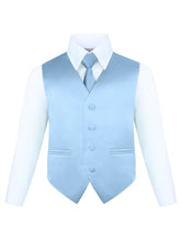 Load image into Gallery viewer, Boy's 4 Piece Vest Set, with Bow Tie, Neck Tie & Pocket Hankie