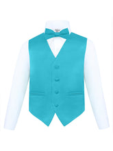 Load image into Gallery viewer, S.H. Churchill & Co. Boy's 4 Piece Vest Set, with Bow Tie, Neck Tie & Pocket Hankie