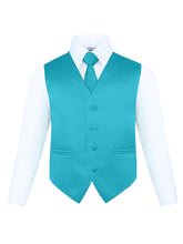 Load image into Gallery viewer, S.H. Churchill & Co. Boy's 4 Piece Vest Set, with Bow Tie, Neck Tie & Pocket Hankie