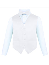 Load image into Gallery viewer, Boy's 4 Piece Vest Set, with Bow Tie, Neck Tie & Pocket Hankie