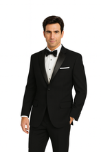 Load image into Gallery viewer, S.H. Churchill Men's Black Notch Lapel Tuxedo Jacket