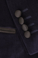 Load image into Gallery viewer, Navy Velvet 1 Button Peak Dinner Jacket