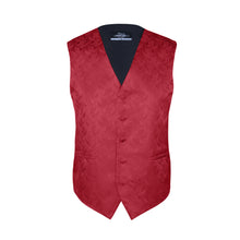 Load image into Gallery viewer, S.H. Churchill &amp; Co. Men&#39;s Red Paisley Vest Set, with Bow Tie, Neck Tie and Pocket Hanky
