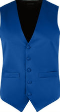 Load image into Gallery viewer, Men&#39;s Royal Blue Satin Tuxedo Vest and Tie Set
