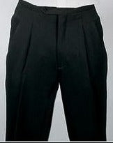 Black Pleated  Comfort Waist Tuxedo Pants