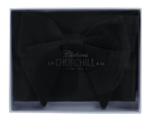 Load image into Gallery viewer, S.H. Churchill &amp; Co. Men&#39;s Black Teardrop Velvet Bow Tie and Pocket Square Set
