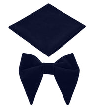 Load image into Gallery viewer, S.H. Churchill &amp; Co. Men&#39;s Black Teardrop Velvet Bow Tie and Pocket Square Set
