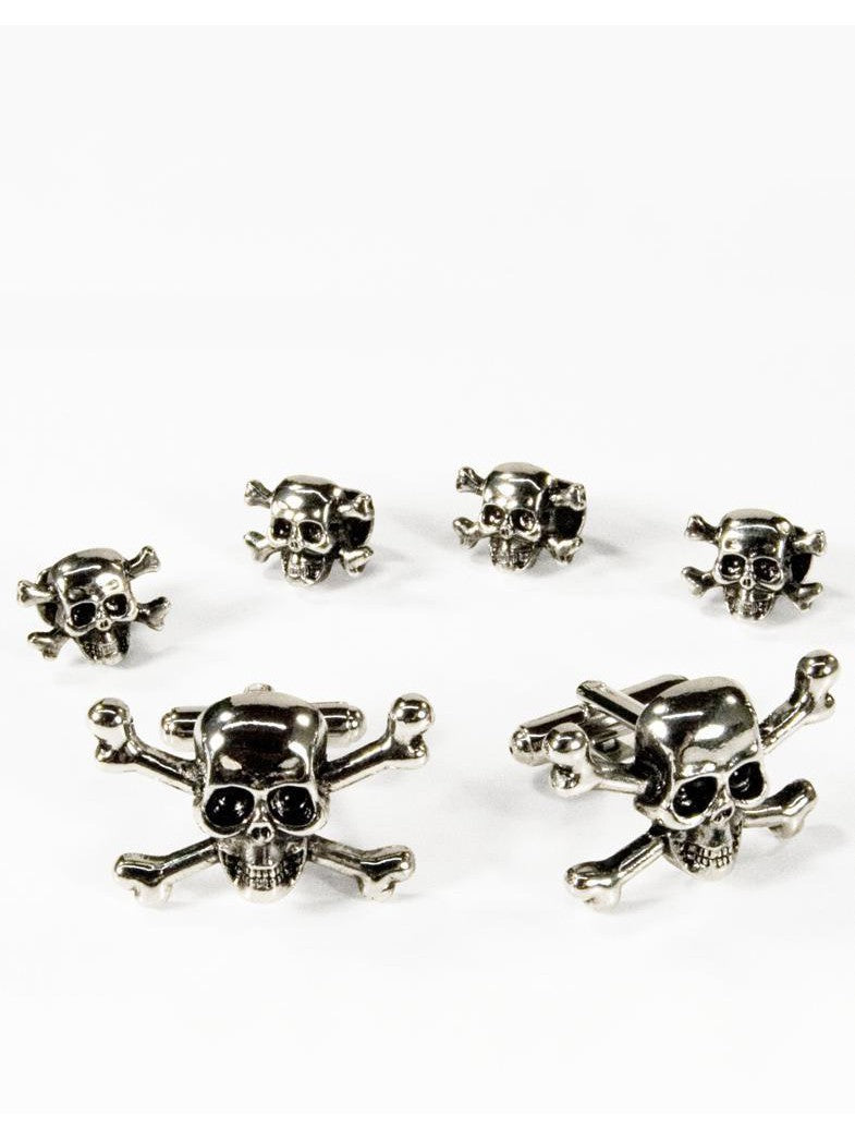 Skull & Crossbones Silver Studs and Cufflinks Set Skull & Crossbones Silver Studs and Cufflinks Set