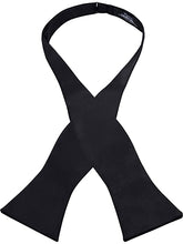 Load image into Gallery viewer, Black 100% Silk Cummerbund & Self Tie Bow Tie Set