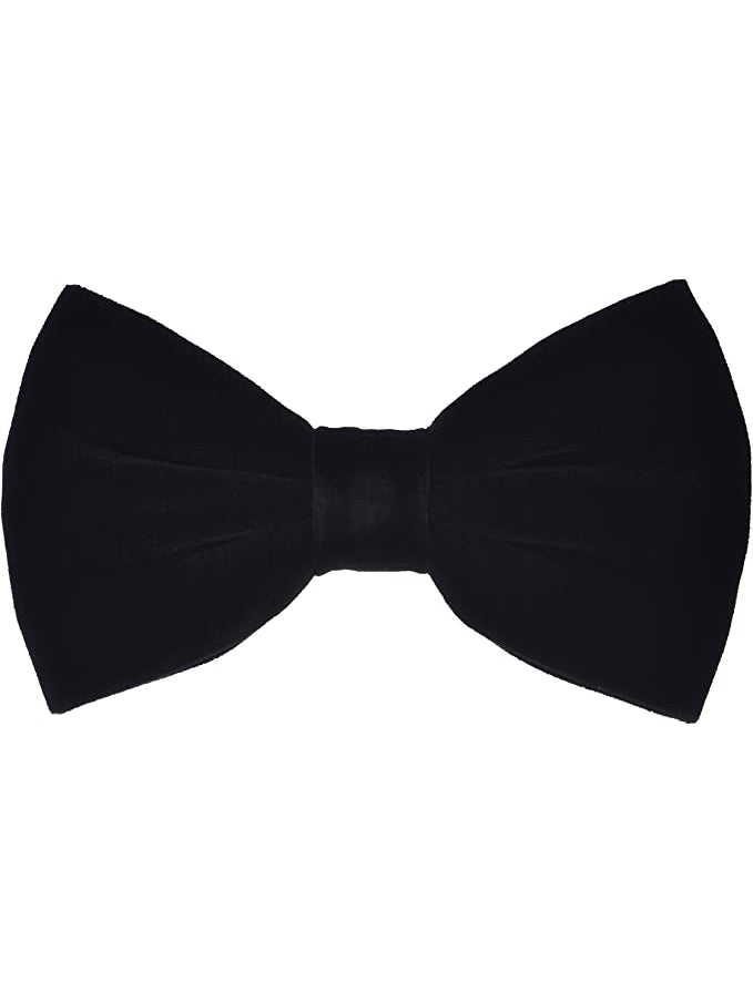S.H. Churchill & Co. Men's Black Velvet Bow Tie and Pocket Square Set
