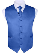 Load image into Gallery viewer, S.H. Churchill & Co. Men's 4 Piece Royal Blue Vest Set, with Bow Tie, Neck Tie & Pocket Hankie