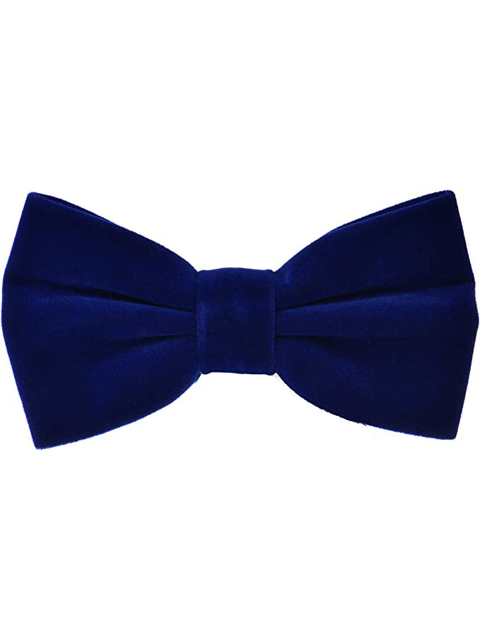 S.H. Churchill & Co. Men's Royal Blue Velvet Bow Tie and Pocket Square Set