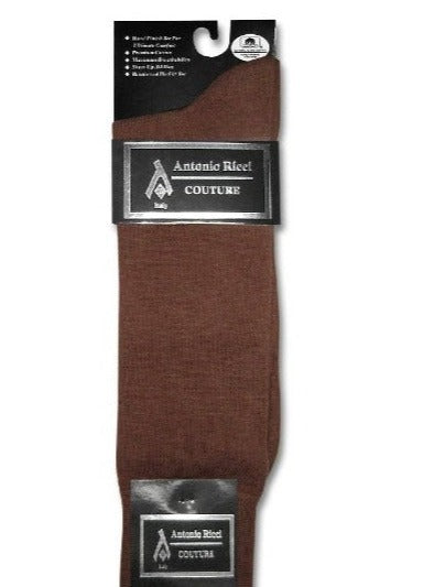 Antonio Ricci Men's Formal Dress Socks (Brown)
