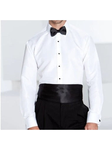Men's White Slim Fit Non Pleated Tuxedo Shirt by Cardi