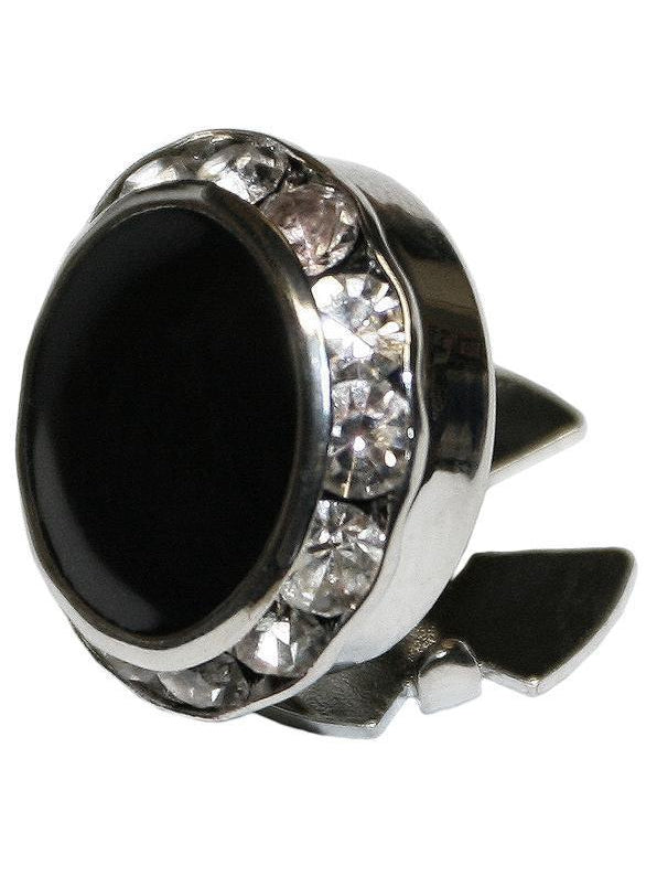 Black Onyx with Rhinestones Button Cover