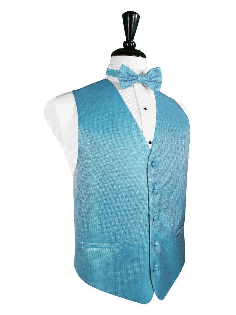 Blue Ice Herringbone Bow Tie Blue Ice Herringbone Bow Tie