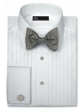 Load image into Gallery viewer, Ike Behar Tuxedo Shirt - Pleated with Laydown Collar - 50&#39;s Broadcloth Cotton
