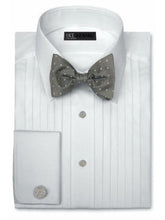 Load image into Gallery viewer, Ike Behar Tuxedo Shirt - Pleated with Laydown Collar - 50's Broadcloth Cotton