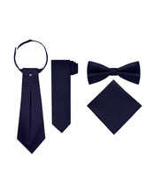 Load image into Gallery viewer, S.H. Churchill &amp; Co. Men&#39;s 5 Piece Vest Set, with Cravat, Bow Tie, Neck Tie &amp; Pocket Hanky-Navy Blue
