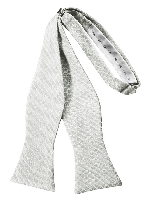 Platinum Diamond Grid Pattern Self-Tie Bow Tie