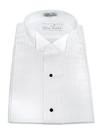 Neil Allyn White Pleated Wing Collar Tuxedo Shirt, White / XS (13-13.5 Neck) / 30-31 Sleeve Neil Allyn White Pleated Wing Collar Tuxedo Shirt, White / XS (13-13.5 Neck) / 30-31 Sleeve