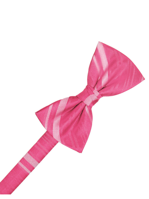 Bubblegum Striped Satin Formal Bow Tie