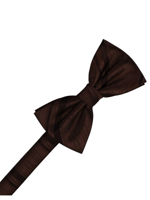 Truffle Striped Satin Formal Bow Tie