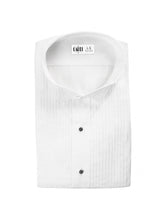 Load image into Gallery viewer, White Pleated Wing Collar (Dante) Tuxedo Shirt by Cardi - Ultra Soft Fabric