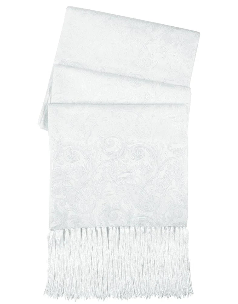 White Tapestry Silk Tuxedo Scarf