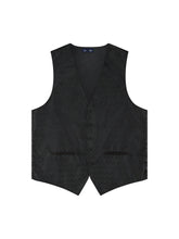 Load image into Gallery viewer, Wave Jacquard Tuxedo Vest (#132V) - Black and Tie Set
