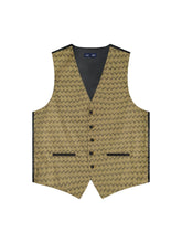 Load image into Gallery viewer, Wave Jacquard Tuxedo Vest (#132V) - Gold and Tie Set
