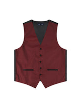 Load image into Gallery viewer, Jacquard Tuxedo Vest (#146V) - Burgundy and Tie Set
