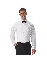 Load image into Gallery viewer, Men&#39;s White Pleated Big &amp; Tall Tuxedo Shirt - Laydown Collar
