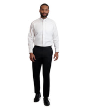 Load image into Gallery viewer, Men&#39;s Mandarin Fly Front Tuxedo Shirt with Black Piping

