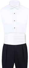 Load image into Gallery viewer, White Silk Formal Cummerbund &amp; Pre-Tied Bowtie Boxed Gift Set

