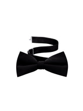 Load image into Gallery viewer, Black Satin Formal Accessory Set with Bow Tie, Cummerbund &amp; Pocket Hanky by S.H.Churchill
