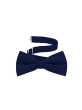 Load image into Gallery viewer, Navy Blue Satin Formal Accessory Set with Bow Tie, Cummerbund &amp; Pocket Hanky by S.H.Churchill
