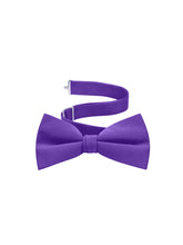 Load image into Gallery viewer, Purple Satin Formal Accessory Set with Bow Tie, Cummerbund &amp; Pocket Hanky by S.H.Churchill
