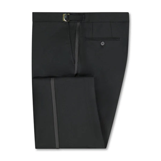 Black Formal Adjustable Waist Tuxedo Trousers