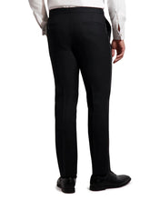 Load image into Gallery viewer, Worsted Wool Tuxedo Trousers Flat Front- Adjustable Waist Black Tuxedo Pants
