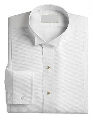 White Pique Wing Collar Tuxedo Shirt