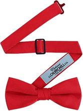 Load image into Gallery viewer, Red Silk Formal Cummerbund &amp; Pre-Tied Bowtie Boxed Gift Set
