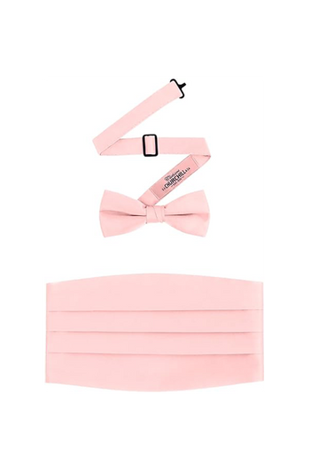 Peach Satin Cummerbund and bowtie set