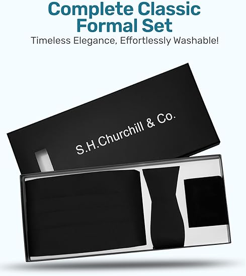 Silk Self-Tie Cummerbund Set with Cufflinks and Studs- Boxed Set