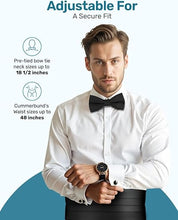 Load image into Gallery viewer, Satin Cummerbund Set with Silver Cufflinks and Studs- Boxed Set
