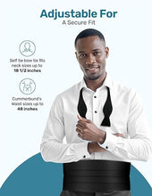 Load image into Gallery viewer, Silk Self-Tie Cummerbund Set with Cufflinks and Studs- Boxed Set
