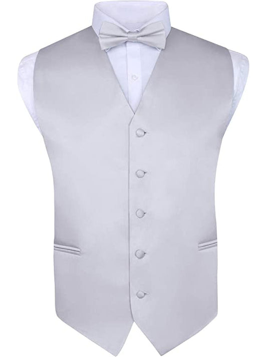 Men's 4 Piece Silver 4-Piece Formal Vest Set